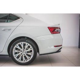 Накладки сплиттеры боковые на задний бампер на Skoda Superb III рестайл